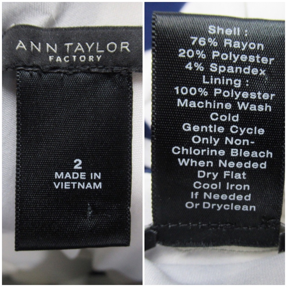 ANN TAYLOR Blue White Striped Sleeveless Fit Flare Dress Women’s Size 2 - Picture 12 of 13